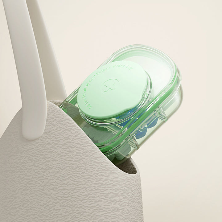 Large Capacity Pill Box with Cutter – Travel Organizer | PINES