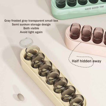 Mini 7-Day Pill Organizer | Portable Medicine Box with Custom Logo