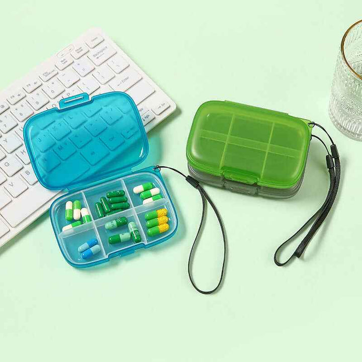 Pill Box Organizer - 6 Compartments | Portable - Pines