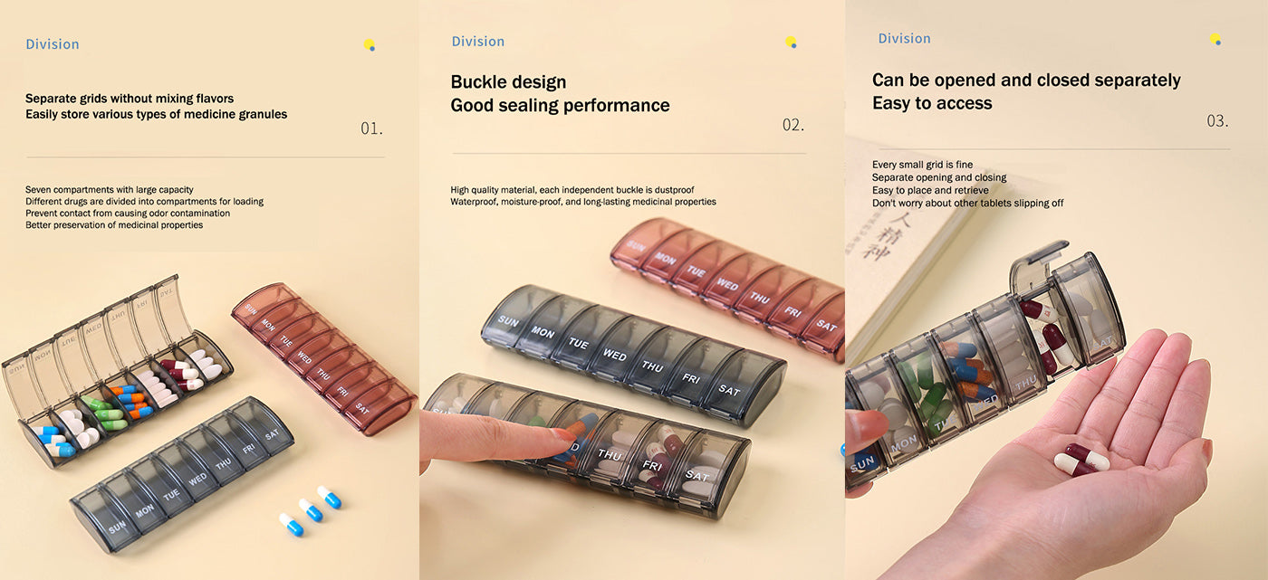 Weekly Pill Box with Compartments - Logo Printing - Pines