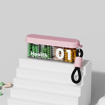 4-Compartment Travel Pill Organizer – Stackable Case | PINES