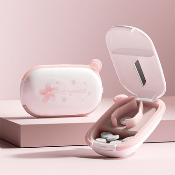 Sakura 2-in-1 Pill Cutter & Organizer – Precision Divider for Daily Medication | PINES