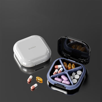 4-Compartment Mini Pill Organizer – Travel Case | PINES