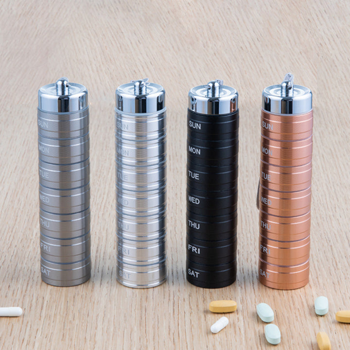 Weekly Pill Organizer - Waterproof | Aluminum Case - Pines