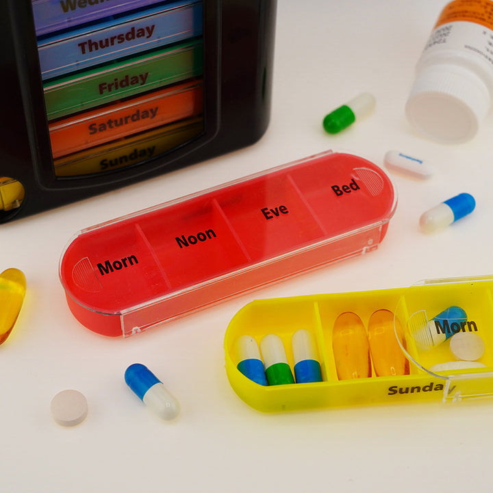 Pill Sorter 28 Compartments – Weekly Drawer Organizer - Pines
