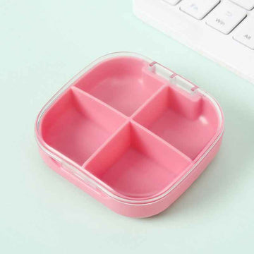 Compact Travel Pill Box – 4-Grid | Portable - Pines
