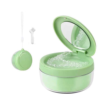 Compact Retainer Case - Mirror | Draining Tray - Pines