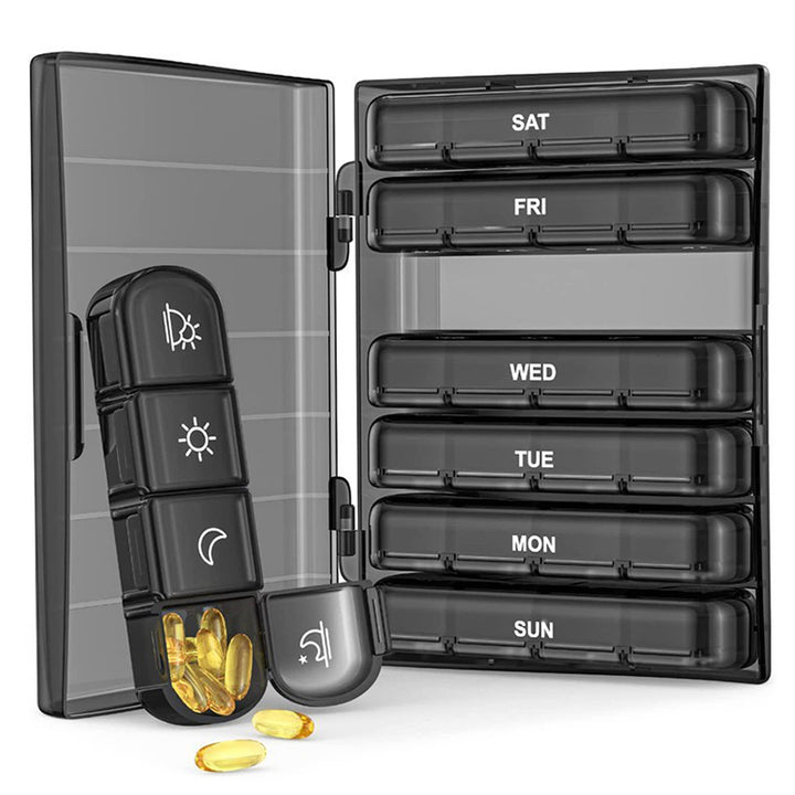 Pill Box Wholesale - 28 Compartments | Durable Printing | Flip Lids - Pines