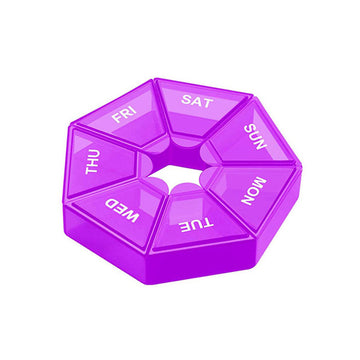 Compact Weekly Pill Box Purple