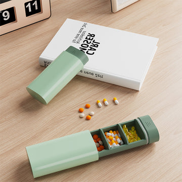Sliding 3-Compartment Pill Organizer – Travel Case | PINES