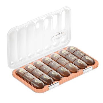 Pill Organizer Brown - 21 Compartment