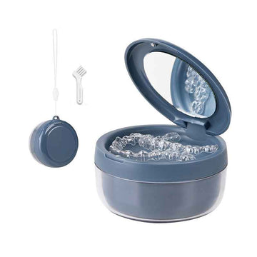 Compact Retainer Case - Mirror | Draining Tray - Pines