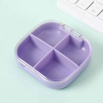 Compact Travel Pill Box – 4-Grid | Portable - Pines