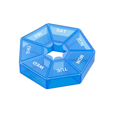 Compact Weekly Pill Box Blue
