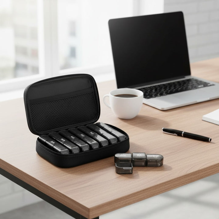 Pill Organizer Weekly – Durable Pouch with Extra Pocket | Pines