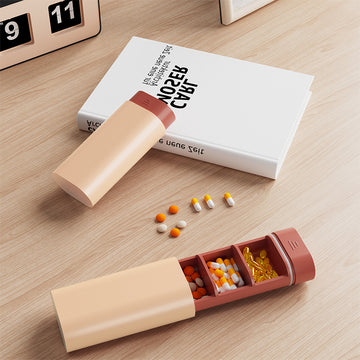 Sliding 3-Compartment Pill Organizer – Travel Case | PINES