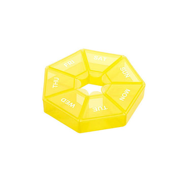 Compact Weekly Pill Box Yellow
