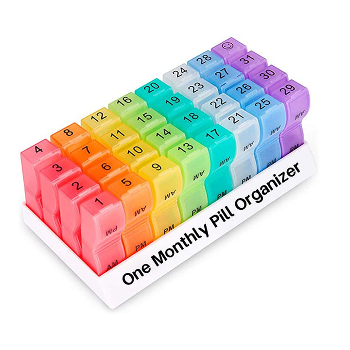 AM PM Pill Case Monthly – Clear Compartments | Easy Open - Pines