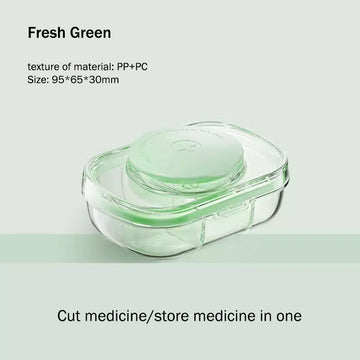 Large Capacity Pill Box with Cutter – Travel Organizer | PINES