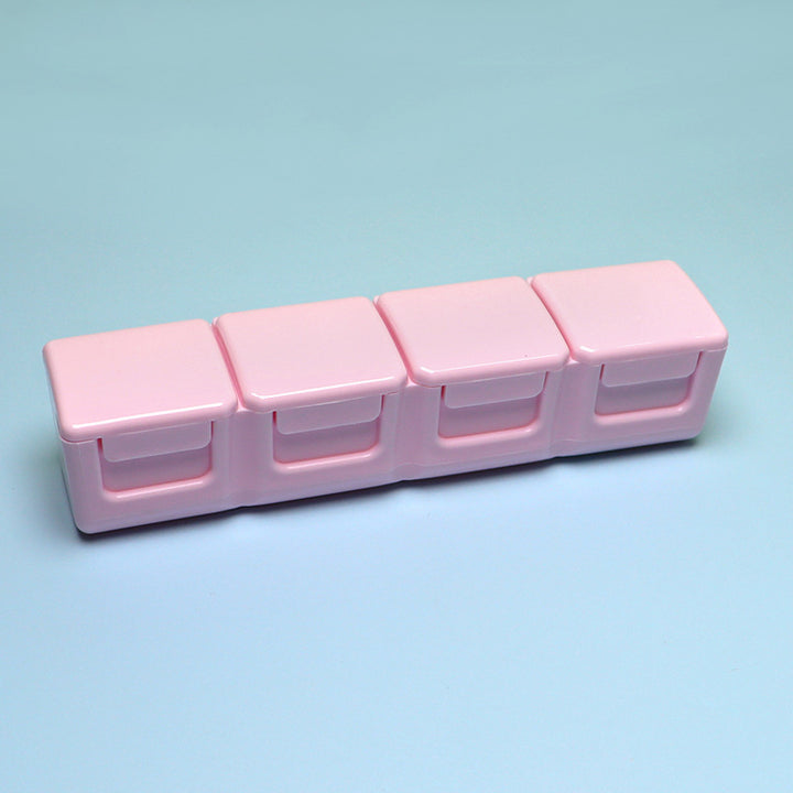 Compact 4-panel Pill Box Food Grade PP Material Pines