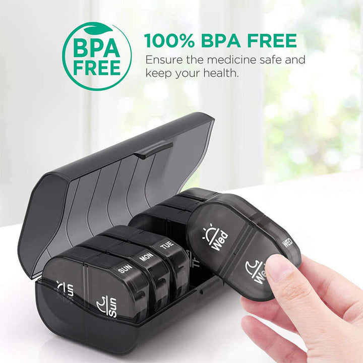 7-Day AM PM Pill Box with Layered Storage – Pines