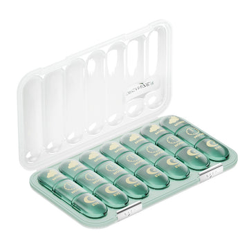 Pill Organizer Green - 21 Compartment