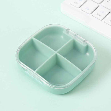 Compact Travel Pill Box – 4-Grid | Portable - Pines
