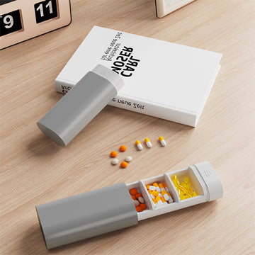 Sliding 3-Compartment Pill Organizer – Travel Case | PINES
