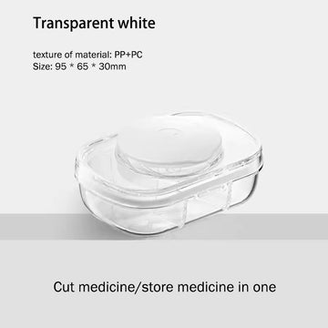 Large Capacity Pill Box with Cutter – Travel Organizer | PINES