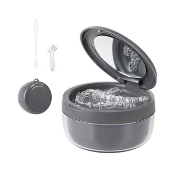 Compact Retainer Case - Mirror | Draining Tray - Pines