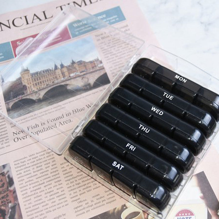 Pill Box Wholesale - 28 Compartments | Durable Printing | Flip Lids - Pines