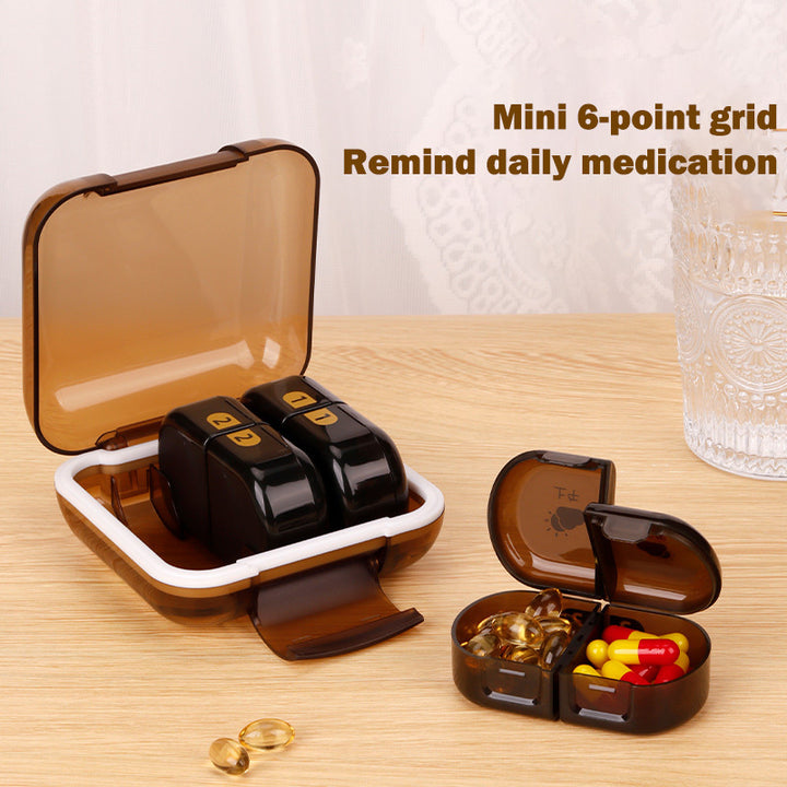 Mini Pill Box for Morning & Night - Safe & Convenient - Pines