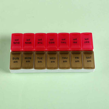 Pill Box with Compartments - Am Pm | Rounded Corners - Pines