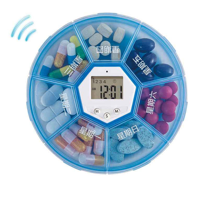 Smart Portable Pill Organizer - Food-Grade | Weekly - Pines