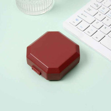 Compact Pill Box - 6-Compartment | Transparent Window - Pines