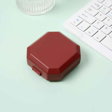 Compact Pill Box - 6-Compartment | Transparent Window - Pines