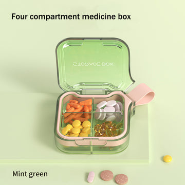 Green Medicine Box Organizer - 4 Compartments