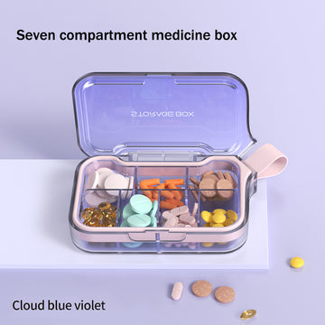 Purple Medicine Box Organizer - 7 Compartments