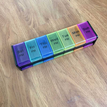 Colorful Weekly AM/PM Pill Sorter Small_Black