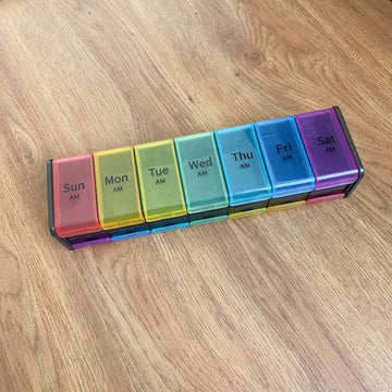 Colorful Weekly AM/PM Pill Sorter Large_Black