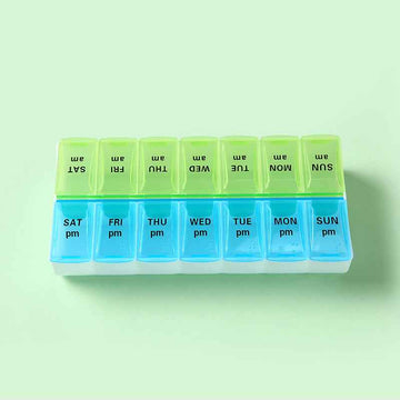 Pill Box with Compartments - Am Pm | Rounded Corners - Pines