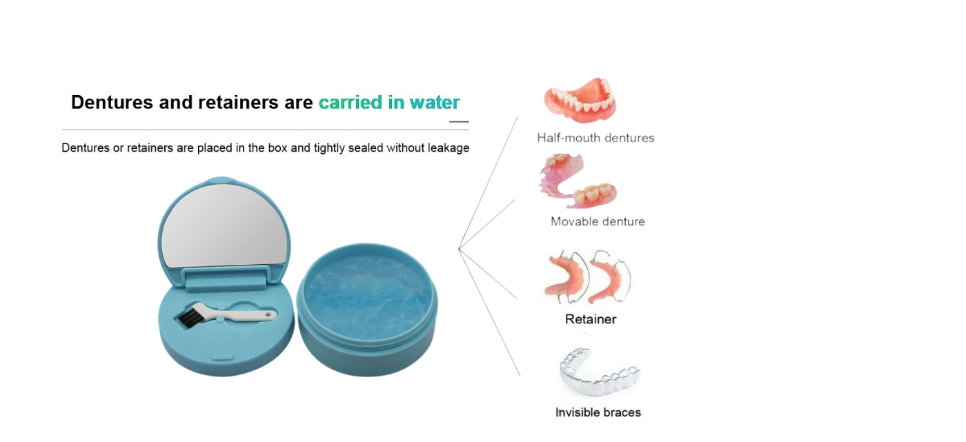 Denture and Retainer Storage Case with Mirror & Brush | Pines